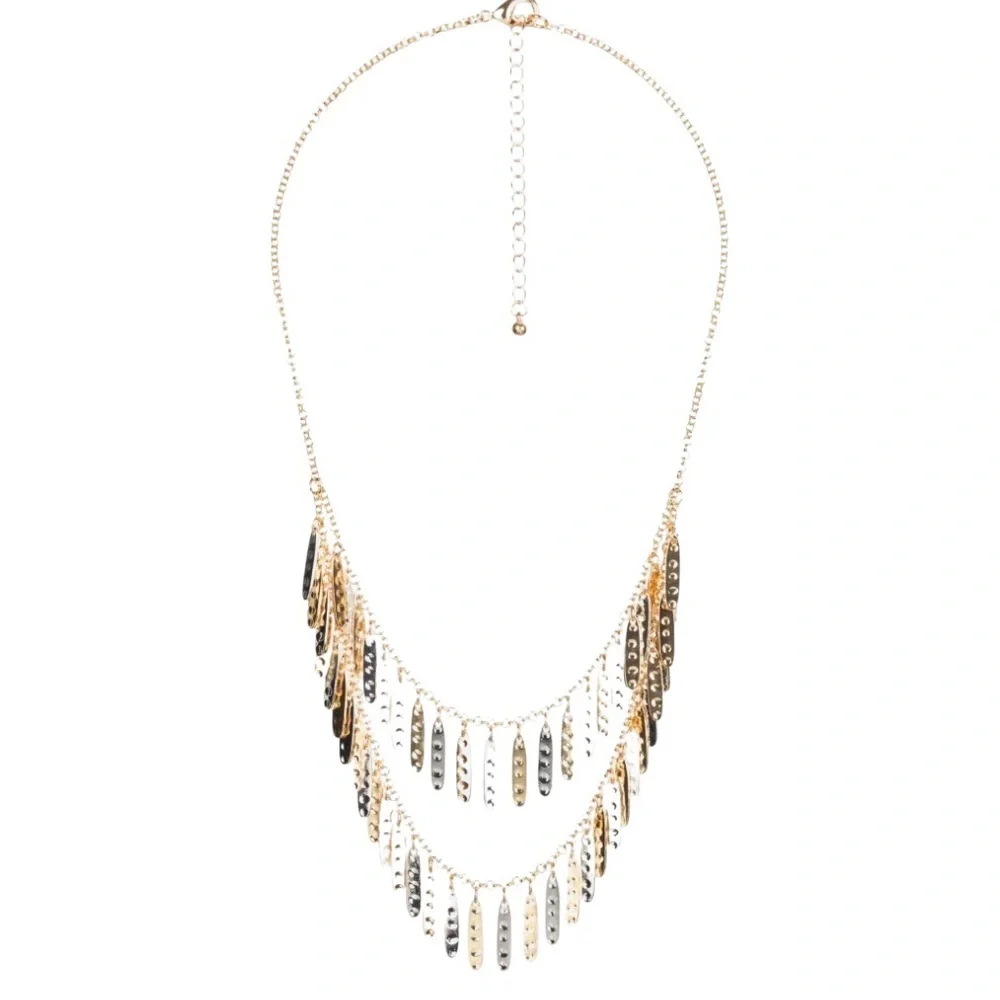 Romulo Saria Two Toned Double Layered Statement Necklace